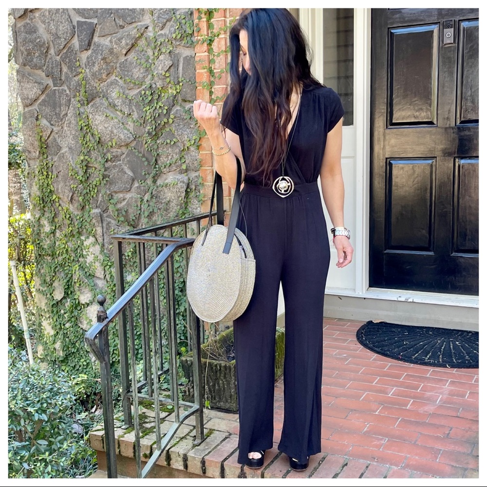Black wide leg jumpsuit - Picture 3 of 4